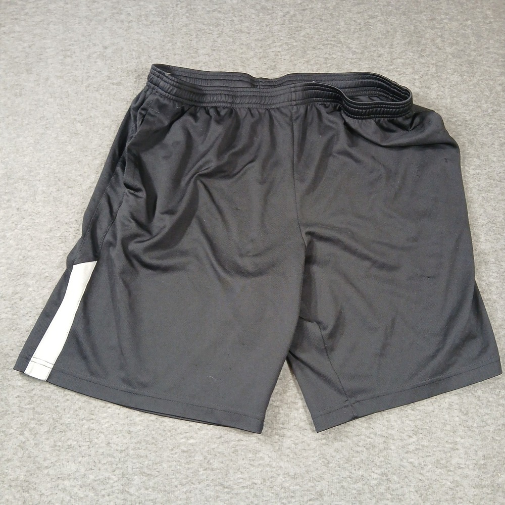 Fila Sport Athletic Shorts Mens XL Black White Stripe Mesh Drawstring